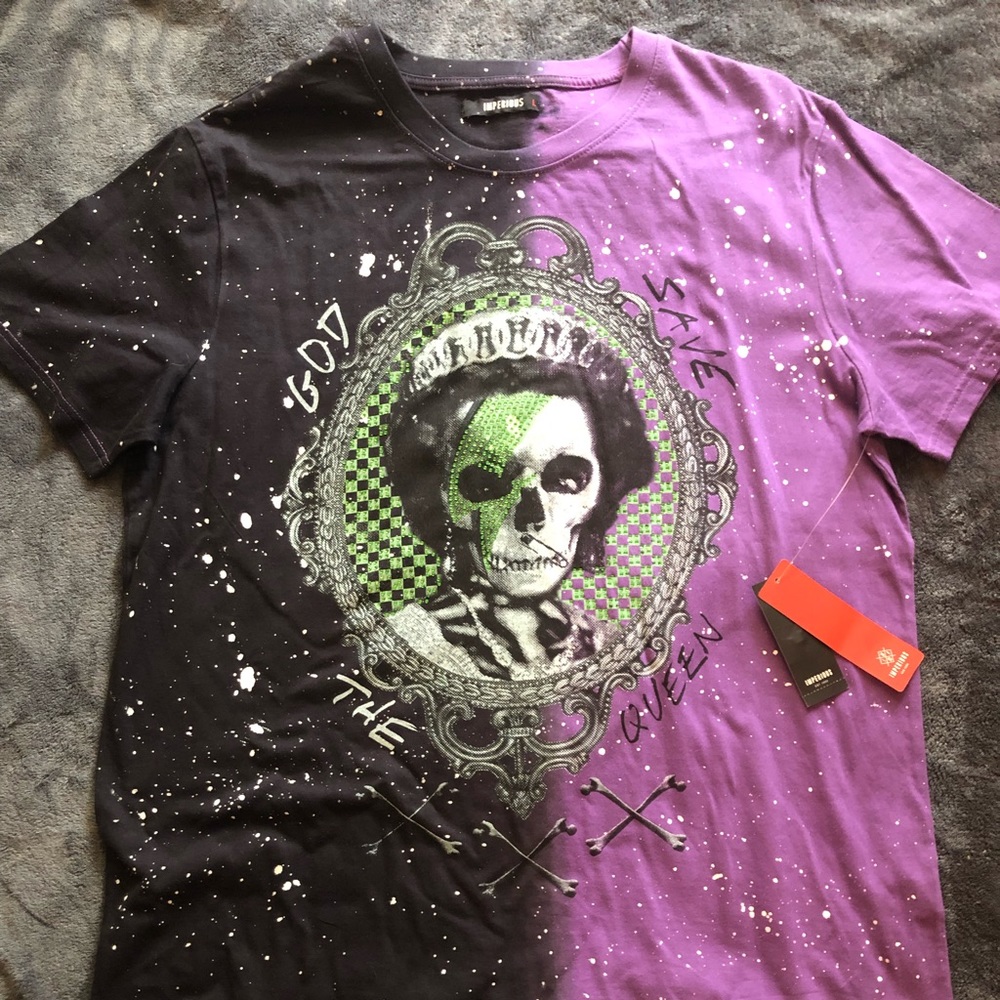 Imperious Black and Purple Queen Mens T-shirt